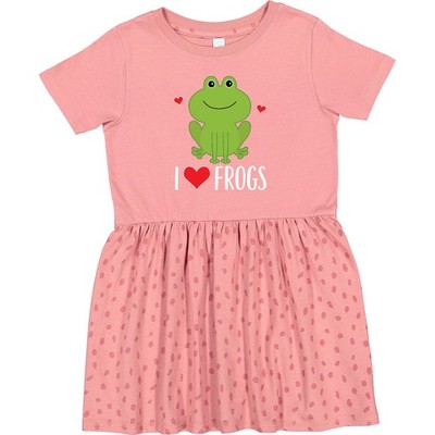 Inktastic I Love Frogs Toddler Dress Funny Childs Amphibian Animal Animals Girls