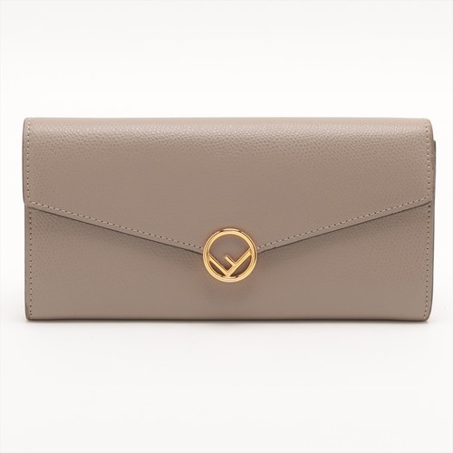 Fendi F is Fendi 8M0251 Leather Wallet Beige