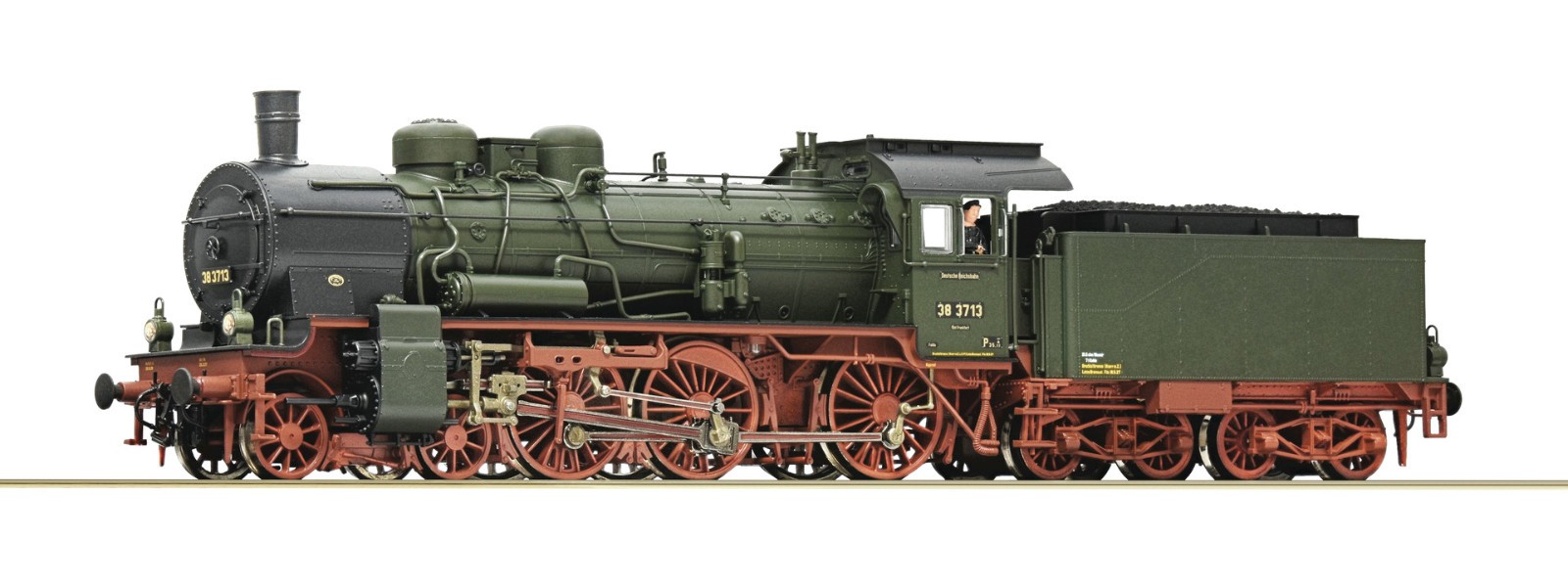 Roco 71396 Dampflokomotive BR 38 3713 DRG Ep.II DCC Zimo Sound HO NEU