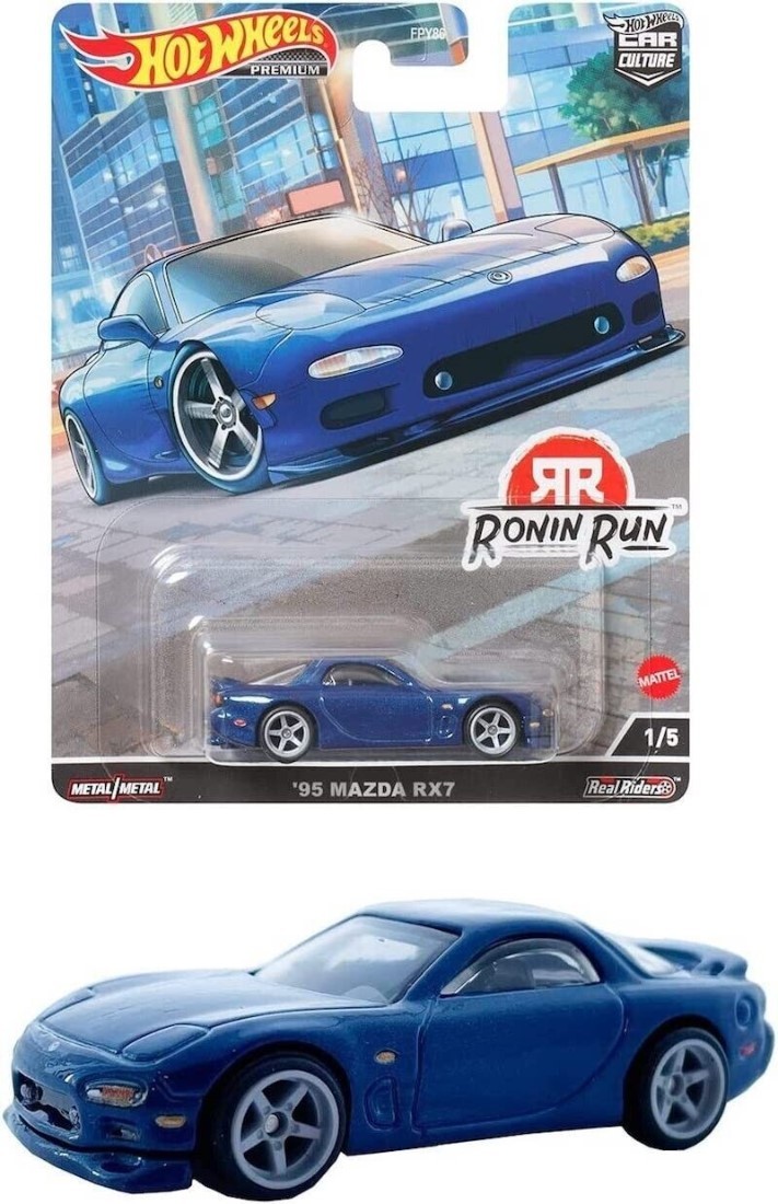 Hot Wheels 1:64 Car Culture 95 Mazda RX7 Blue Diecast Model Car