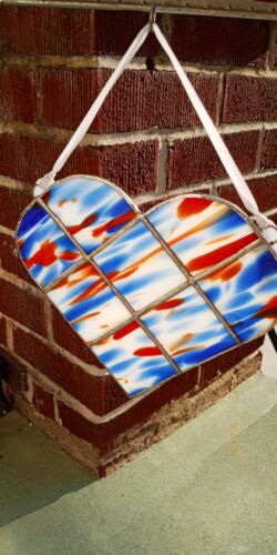 Stained Glass Heart RED WHITE and BLUE ! USA - Picture 4 of 6