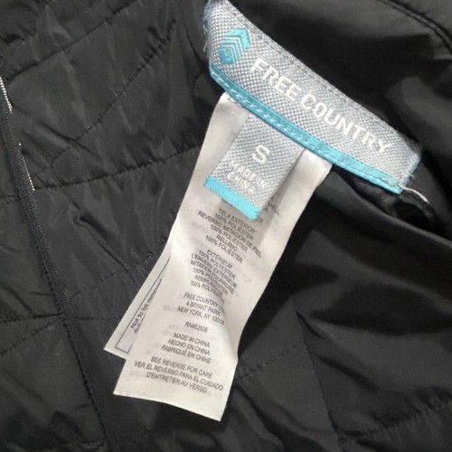 FREE COUNTRY Insulated Fur Fleece Lined VEST S REVERSIBLE Black Gray Puffer Zip - Picture 15 of 17