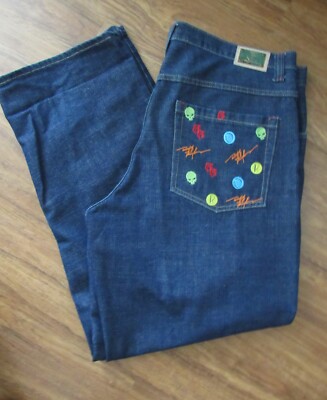 RUFF RYDERS EMBROIDERED SKULL / LOGO POCKET RELAXED FIT DENIM BLUE ...