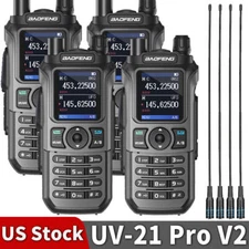 4Pcs BaoFeng UV-21 Pro V2 Walkie Talkie Long Range Transceiver Two Way Ham Radio
