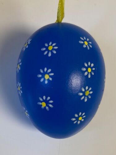 Real Blown Egg Ornament SET OF 12 in Wood Crate Painted Chicken Flower EASTER - Picture 3 of 11
