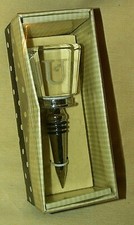 WINE BOTTLE STOPPER MONOGRAM INITIAL U UNUSED CYPRESS HOME BOX OPEN 3WS132U BAR.
