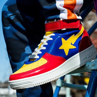 bapesta red blue yellow