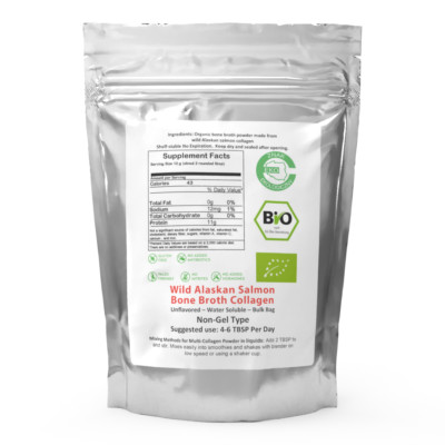 Wild Alaskan Salmon Bone Broth Powder - Pure Protein Organics - Unflavored