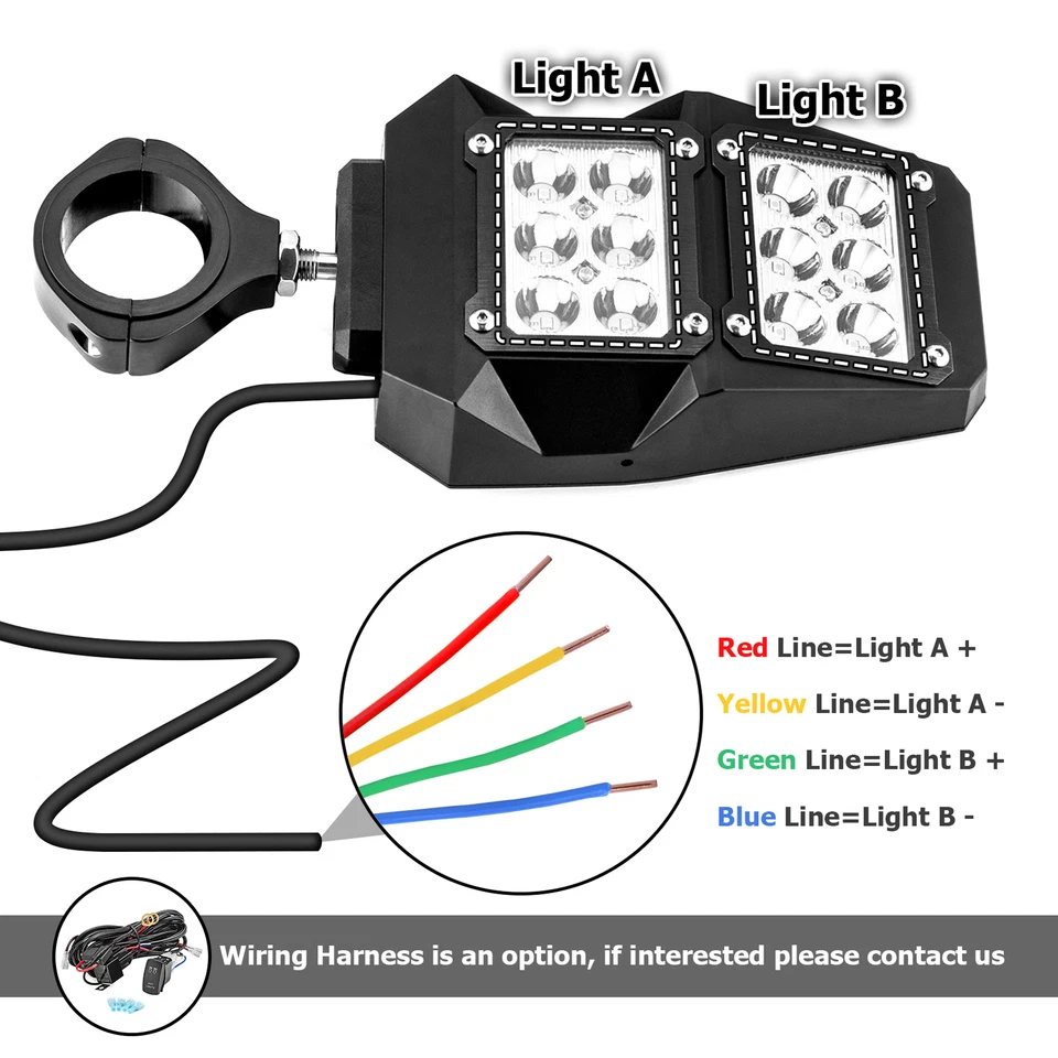 Espejos retrovisores laterales UTV de 2 piezas con luz para Polaris RZR 900 XP 1000 CAN-AM X3 Foto 4 de 4