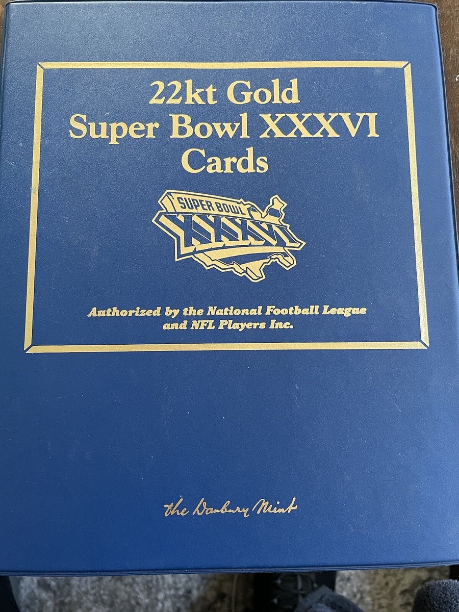 SUPER BOWL XXVI (36) 22KT GOLD NFL Cards Danbury Mint Patriots