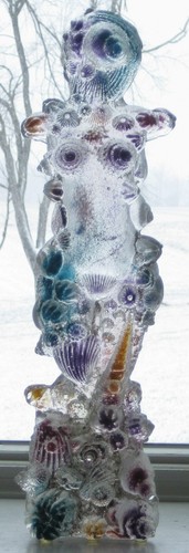 Marsha Blaker DeSomma Glass Female Shell Sculpture Signed 2000 - Picture 12 of 12