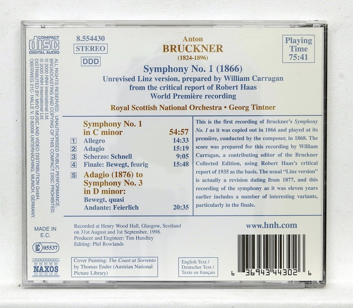 GEORG TINTNER ⸺ BRUCKNER symphony no.1 ⸺ NAXOS CD NM | eBay