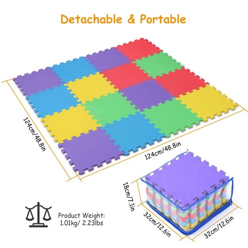16PCS EVA Foam Kids Floor Play Mat Puzzle Interlocking Exercise Waterproof Gym - Picture 16 of 19