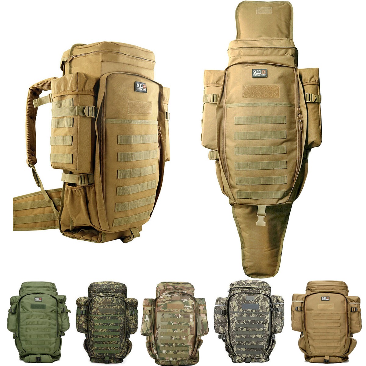 56L Large Military Tactical Backpack Tactical Rifle Bag Army Molle Bag  Rucksack