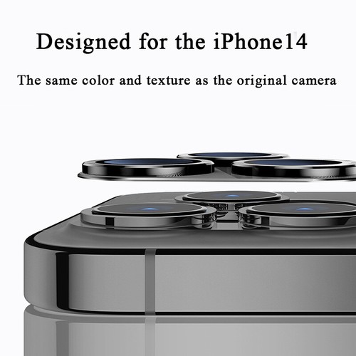 For iPhone 14 Plus 14 Pro Max Tempered Glass Metal Camera Lens Protector Cover √ - Picture 2 of 16