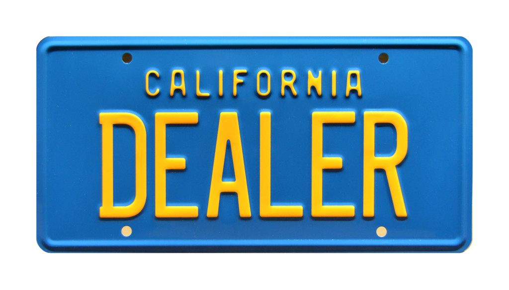 DeLorean Dealer License Plate Poster Affiche Concessionnaire Voiture Vintage Retro