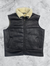 Men's Leather & Sheepskin Gilet Jacket - Harvey Gilet Bodywarmer