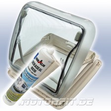 Seitz/Dometic Mini Heki Style mit Zwangsentlüftung 40x40 Dachs 43-60mm KOMPLETT