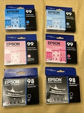 Pack of 6 Epson Ink Cartridges 2 Magenta, 2 Cyan, 2 Black - 2025-2026-2027 -New-