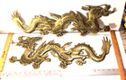 New ListingVtg. 2 Solid Brass Dragons 24" Intricate Wall Art Sculptures Wall Mount