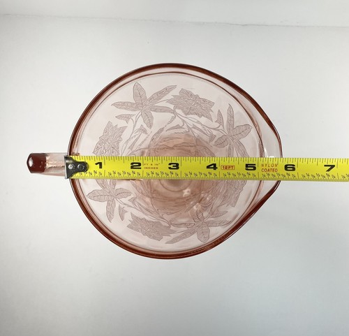 Vintage Jeannette Glass Pink Depression Glass FLORAL/POINSETTIA 32oz Pitcher - Picture 5 of 6