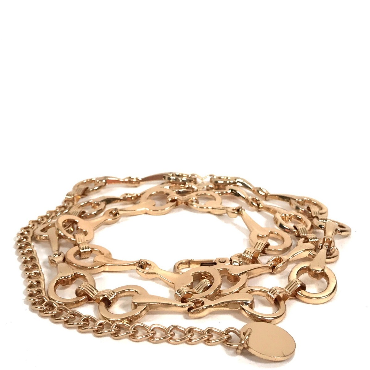 Vintage Y2K Bohemian Beachy Chunky Gold Hoop Belt Belly 