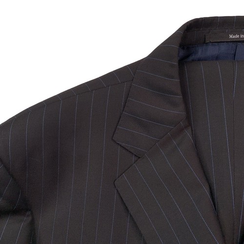 Mens 44 R Ermenegildo Zegna " Trofeo " Brown / Blue Pinstripe Wool Suit Italy - 第 3/24 張圖片