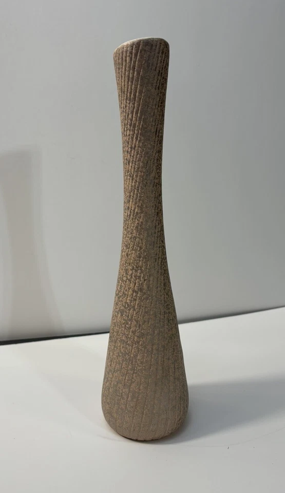 VTG SHAWNEE Vase USA Pottery Bud Vase  MCM PINK Swirled Ribbed SILVER Speckled - Image 4 of 4