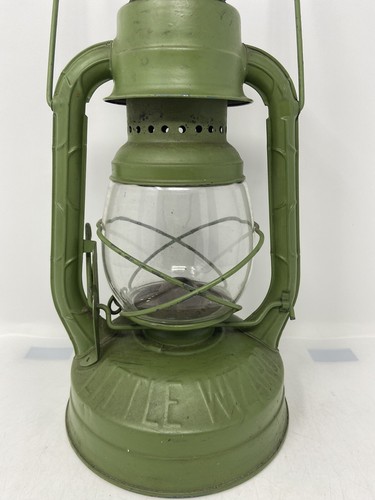 Dietz Little Wizard Green Kerosene Lantern Clear Glass NY USA 12” w/ Handle - Picture 4 of 24