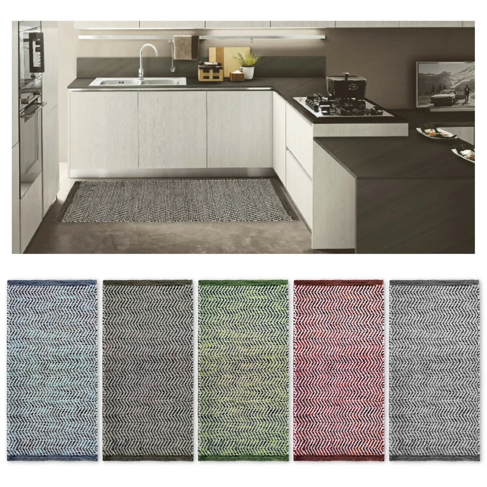 Tappeto corsia cucina passatoia multiuso 70% cotone, 30% poliestere mod. ETTORE