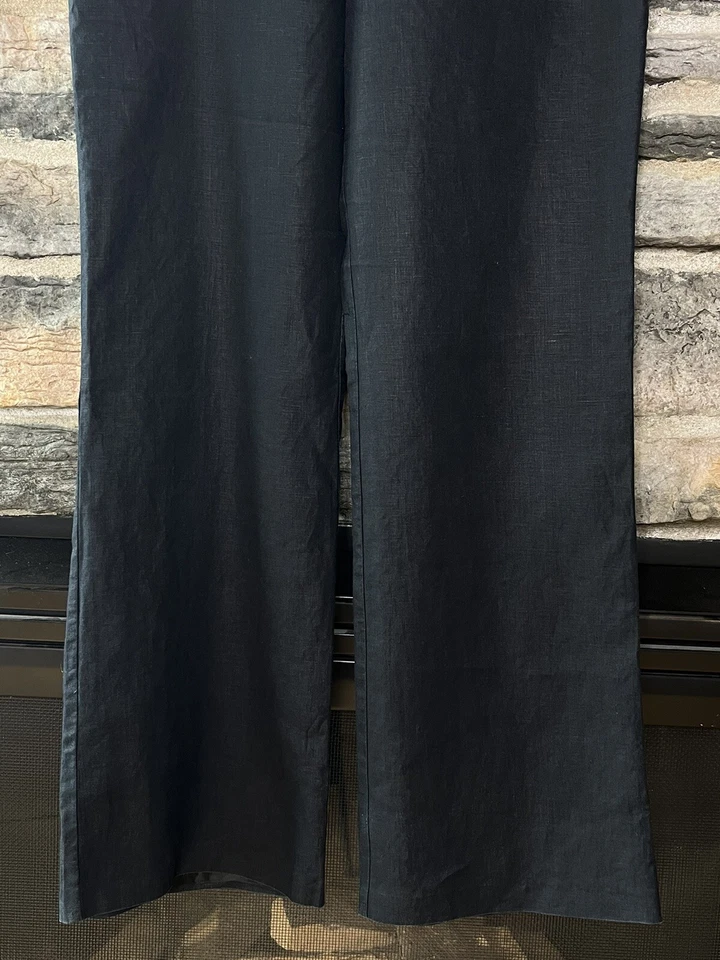Pantalones de tiro medio Merona de lino forrados negros talla 10 Foto 4 de 4