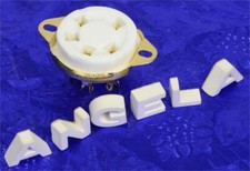 5 Pin White Ceramic And Gold Bottom Chassis Mount Tube Socket For 807 Etc #5404G