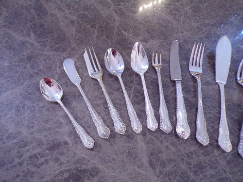 Amplios cubiertos británicos de plata para 6 personas 95 piezas EPNS A1 ¡como nuevos! - Imagen 18 de 22