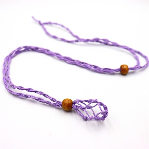 Empty Crystal Stone Holder WovenNecklace Rope Cords Pendant Nets DIY Jewelry New - Imagen 23 de 26
