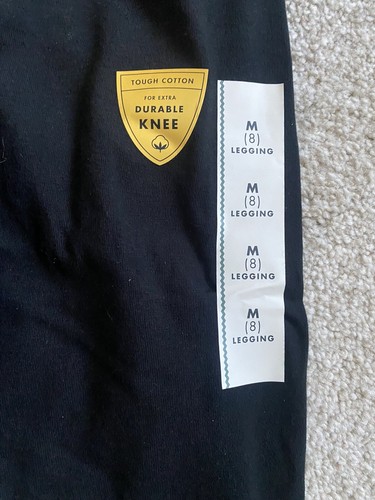 Cat & Jack Girls Black Cotton Leggins Pants Size 8 - Picture 2 of 3