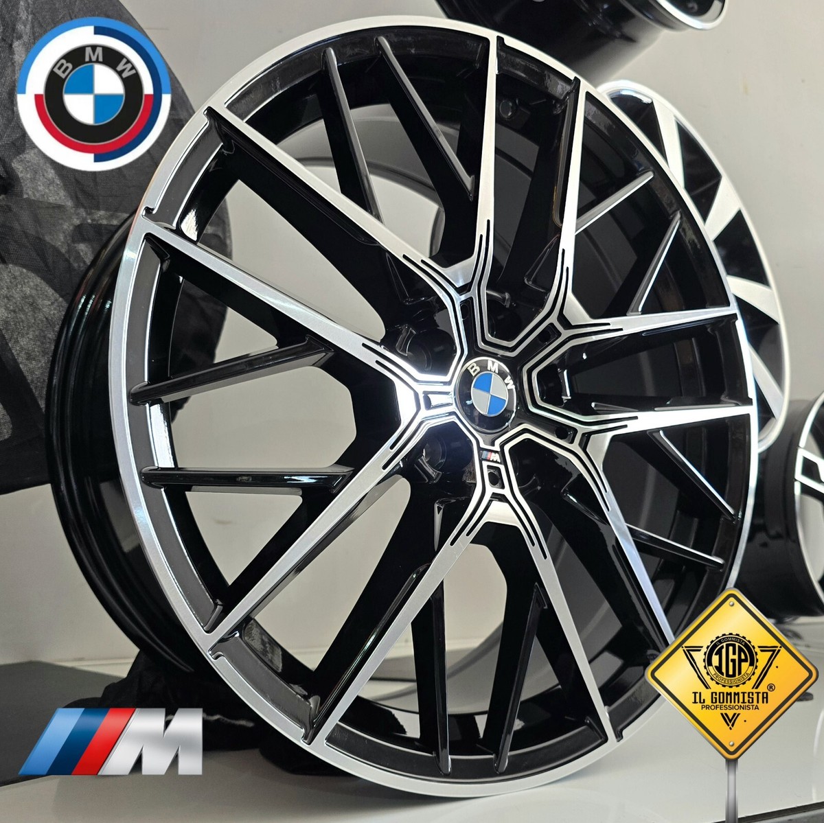 Set Di 4 Cerchi In Alluminio Nero Yeah Racing 9 Razze Per Auto 1:10 Touring - WLS-0003BKS