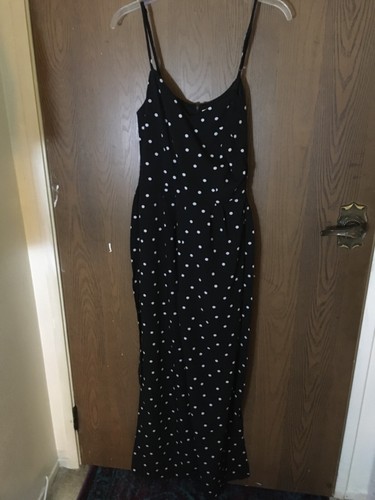 NWT Monteau Black & White Polka Dot Jumpsuit Size Large - Picture 5 of 12
