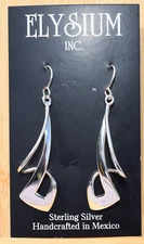 Solid Sterling Silver Abstract Design Earrings By Elysium Drop Dangle