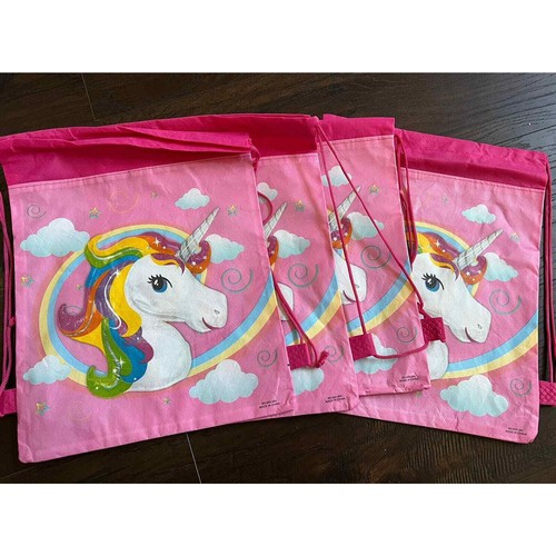 Lot 4 Unicorn Party Favors Bags Drawstring Gifts Bags For Kids Party Decoration - 第 1/5 張圖片