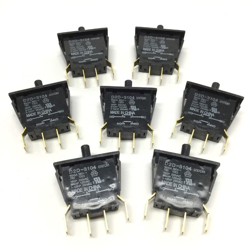Lot of 7 Omron D2D-3104 Door Interlock Power Switches, 16A DPST-NO, 3mm Min Gap - Picture 1 of 4