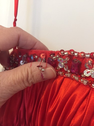 Night Moves Size 8 Red Ruched Mermaid Style Prom Dress - Picture 3 of 12
