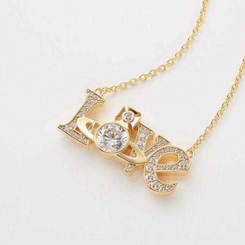 Vivienne Westwood LOVE Roderico Pendant Necklace Gold Tone New in box - Picture 3 of 4