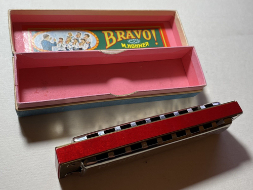 Vintage Hohner Orchester Bravo Harmonica, Key of C, 7852/32 M, Germany Near MINT - Picture 5 of 18