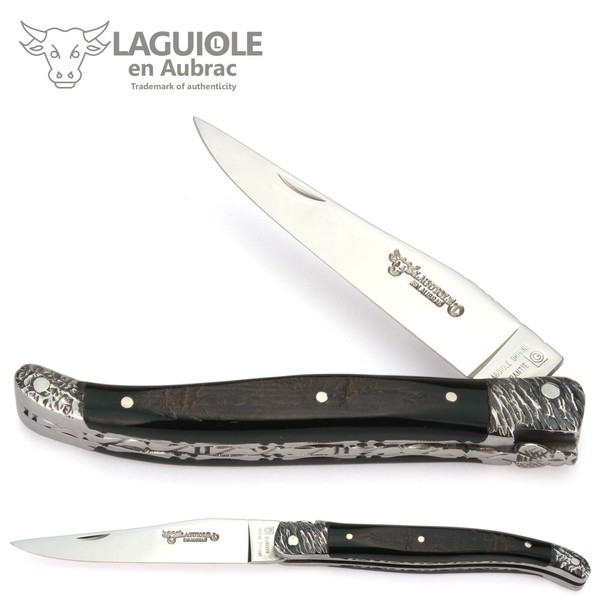 Laguiole Aubrac Taschenmesser BüFfel 12Cm Doppelplatine GehäMmerte Backen Messer-image