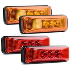 4x Amber Red 3led Side Marker Lights Rv Truck Trailer Clearance Light Waterproof 4x Amber Red 3led Side Marker Lights Rv Truck Trailer Clearance Light Waterproof