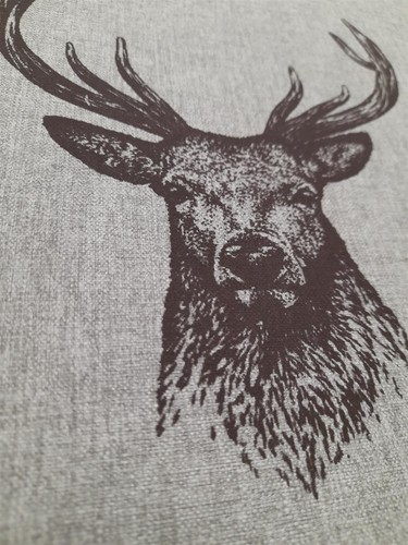 Landhaus Stuhlkissen Sitzkissen Filzoptik Hirsch grau mit Schaumstoff, 38 x 38cm - Bild 3 von 3