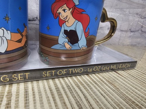 Set 2 Disney Ariel Eric 14-Ounce Heart-Shaped Handle Ceramic Mugs Gift NEW LOVE - Picture 3 of 12