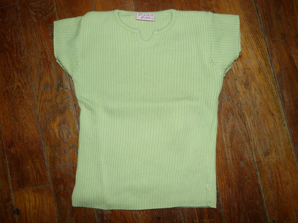Pull manches courtes vert - DPAM - 6 ans - Photo 1/1