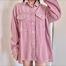 Forever 21 Pink Oversized Utility Cord Jacket - Size Large