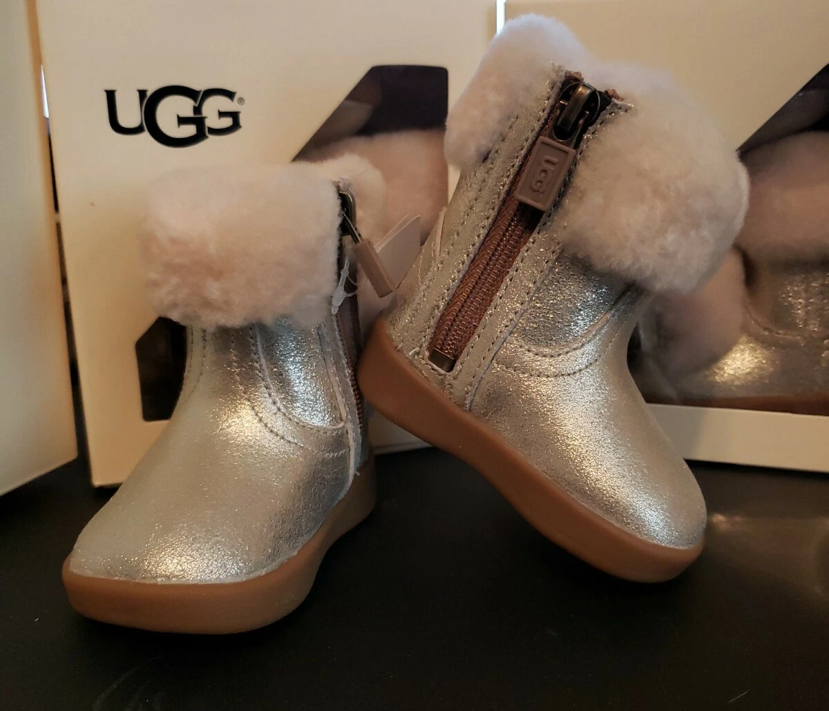 NIB Adorable Girls UGG Metallic Gold Jorie II Boots Booties Infant Sz 0 1 XS NIB